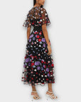 Coast Flutter Sleeve Embroidered Mesh Midi Dress - 10