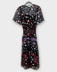 Coast Flutter Sleeve Embroidered Mesh Midi Dress - 10