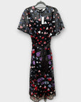 Coast Flutter Sleeve Embroidered Mesh Midi Dress - 10