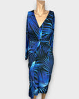 Dancing Leopard Goldie Palm Print Midi Dress - 8