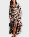 Dancing Leopard Jagger Animal Print Maxi Wrap Dress - 8