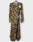 Dancing Leopard Jagger Animal Print Maxi Wrap Dress - 8