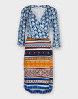 Diane Von Furstenberg Julian Desert Band Silk Jersey Wrap Dress - 8