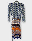 Diane Von Furstenberg Julian Desert Band Silk Jersey Wrap Dress - 8