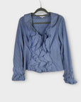 Difference Stripe Ruffle Shirt - 8/10