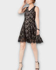 Donna Ricco Floral Lace Metallic Dress - 12