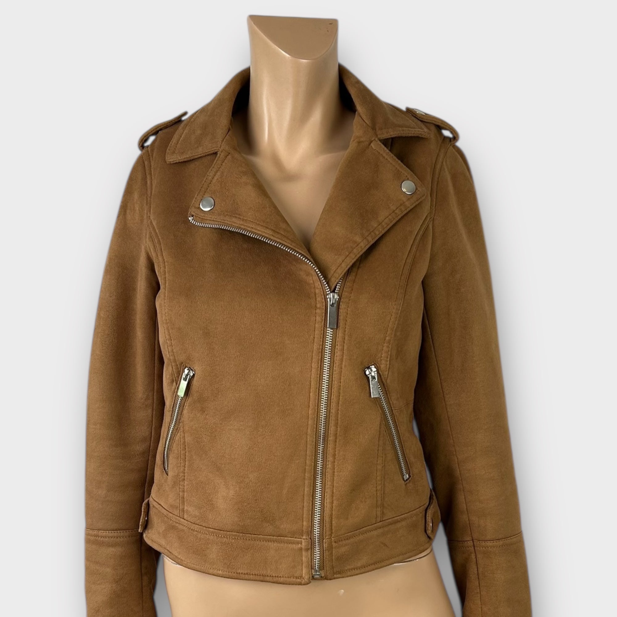 Dorothy Perkins Faux Suede Biker Jacket - 6/8