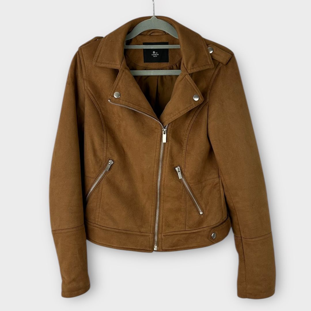 Dorothy Perkins Faux Suede Biker Jacket - 6/8