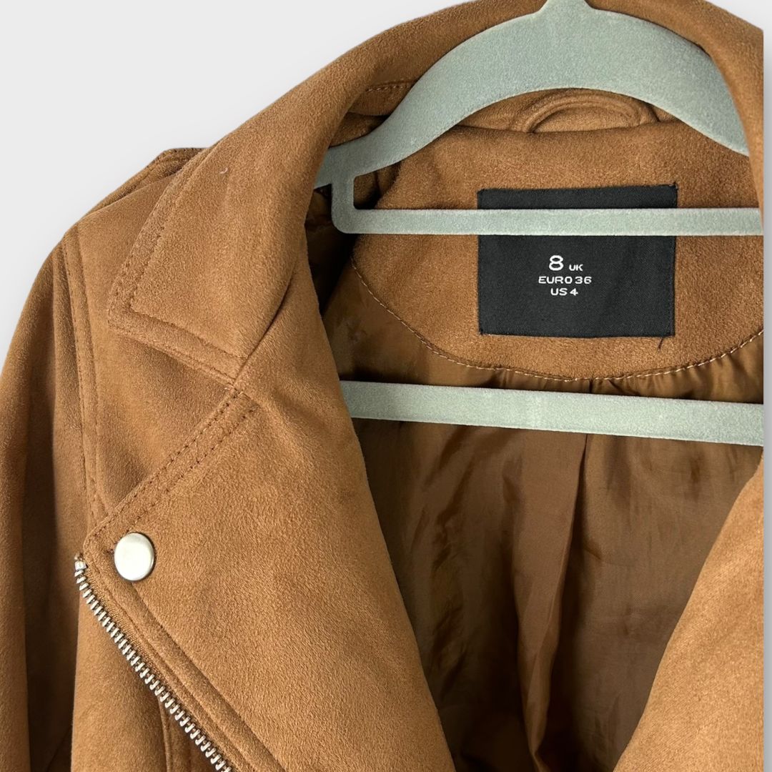 Dorothy Perkins Faux Suede Biker Jacket - 6/8