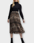 Dorothy Perkins Leopard Print Pleat Midi Skirt - 10