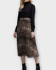 Dorothy Perkins Leopard Print Pleat Midi Skirt - 10