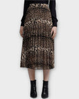 Dorothy Perkins Leopard Print Pleat Midi Skirt - 10