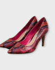 Dune Anna Mid Heel Reptile Print Court Shoes - 4/37