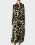 Flam Mode Animal Print Midi Shirt Dress - S/M