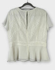 French Connection Bikita Lace Mix Short Sleeve Top - 16