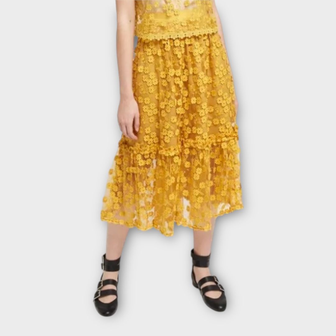 Flared skirt in french top