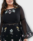 Frock And Frill Embroidered Floral Maxi Dress - 24