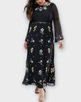 Frock And Frill Embroidered Floral Maxi Dress - 24