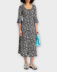 Ganni Floral Crepe Midi Dress - 10
