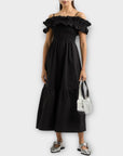 Ganni Ruffled Cotton-Poplin Midi Dress - 20