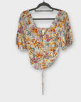 H&M Floral Draped Blouse - S