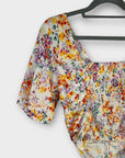 H&M Floral Draped Blouse - S
