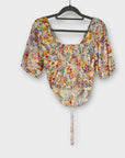 H&M Floral Draped Blouse - S