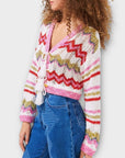 Hayley Menzies Boucle Zigzag Tie Front Cardigan - S