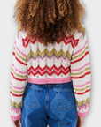 Hayley Menzies Boucle Zigzag Tie Front Cardigan - S
