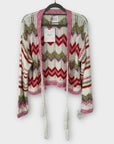 Hayley Menzies Boucle Zigzag Tie Front Cardigan - S