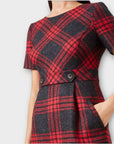 Hobbs Check Wool Dress - 14