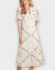 Hope & Ivy The Astrid Embroidered Midi Dress - 16