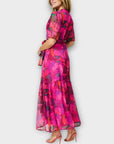 Hope & Ivy The Corinne Flutter Sleeve Maxi Wrap Dress with Tie Waist - 10