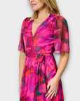 Hope & Ivy The Corinne Flutter Sleeve Maxi Wrap Dress with Tie Waist - 10