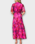 Hope & Ivy The Corinne Flutter Sleeve Maxi Wrap Dress with Tie Waist - 10