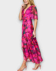 Hope & Ivy The Corinne Flutter Sleeve Maxi Wrap Dress with Tie Waist - 10