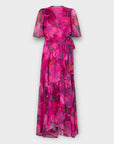 Hope & Ivy The Corinne Flutter Sleeve Maxi Wrap Dress with Tie Waist - 10