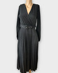 Jack Moda Shimmery Black Midi Dress - One Size ( 8 - 12)