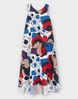 Jaeger Linen Floral V-Neck Midi Column Dress - 12