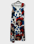 Jaeger Linen Floral V-Neck Midi Column Dress - 12