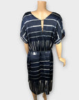 Jigsaw Silk Stripe Kimono Dress - 14