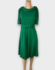 Jolie Moi Fold Collar Fit and Flare Dress - 10