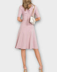 Jolie Moi Fold Collar Fit and Flare Dress - 10