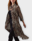 Joseph Ribkoff Animal Print Sheer Shirt Dress - 14