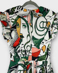 Joy Couture Picasso Print Dress - 8