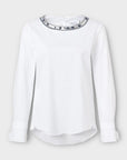 Just White Cotton Blend Blouse - 16