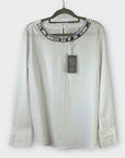 Just White Cotton Blend Blouse - 16