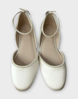 Kailee P. Gloria Bridal Round Toe Flat with Mini Pearls - 7/39