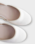 Kailee P. Gloria Bridal Round Toe Flat with Mini Pearls - 7/39