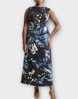 Karen Millen Abstract Swirl Printed Jersey Crepe Maxi Dress - 16/18 (XL)